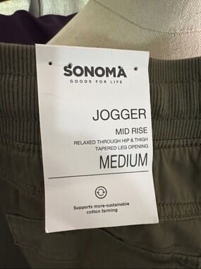 Sonoma “MISSES” Olive Green Mid-Rise Jogger Pants